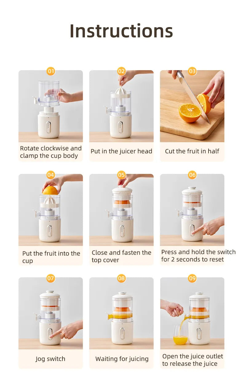 Multifunctional Wireless Electric Fruit Juicer